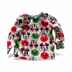 Disney Kids Long Sleeve Tee - Red, Green, and White Mickey Design